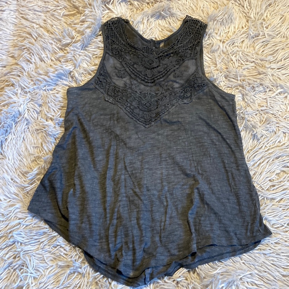 Women’s gray lace Vanity tank top
